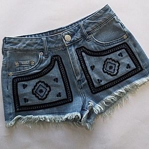 Kendall & Kylie High Rise Frayed Shorts